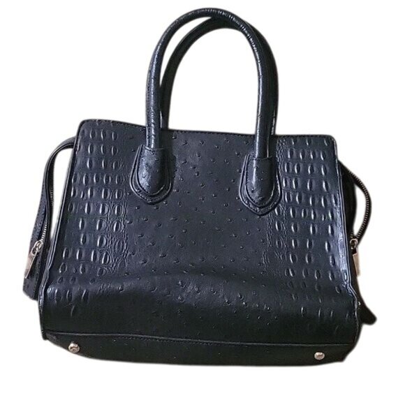 Black & Multicolor Textured Faux Leather Crossbody & Satchel Set With Zipper & M - Picture 5 of 9